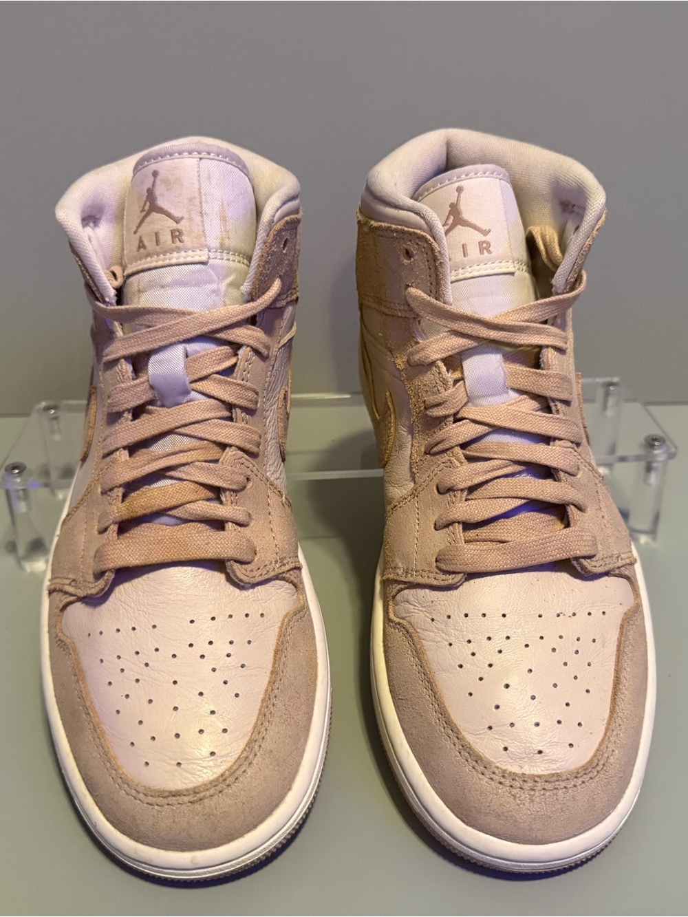 Jordan Mid-Top Sneakers in Light Pink and Cream